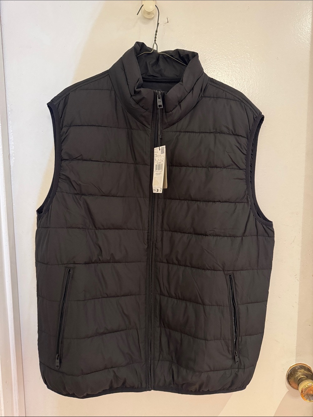 Mango Men's Black Quilted Puffer Vest - Zip Front